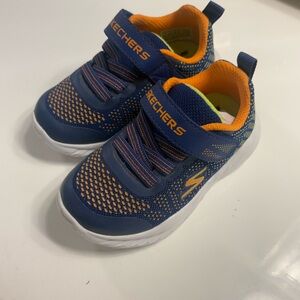 Skechers Kids' Vibrant Blue and Orange Sneakers